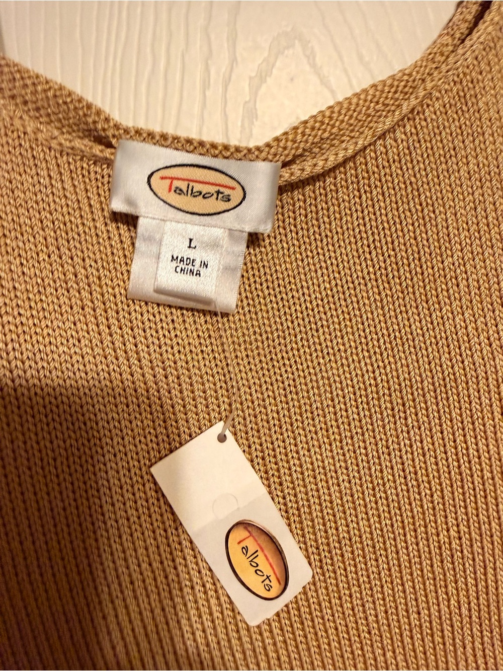 Talbots Golden Beige shimmer  Sleeveless Knit Shell